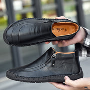 Man's quality leather vintage joker leisure dressy flat shoes