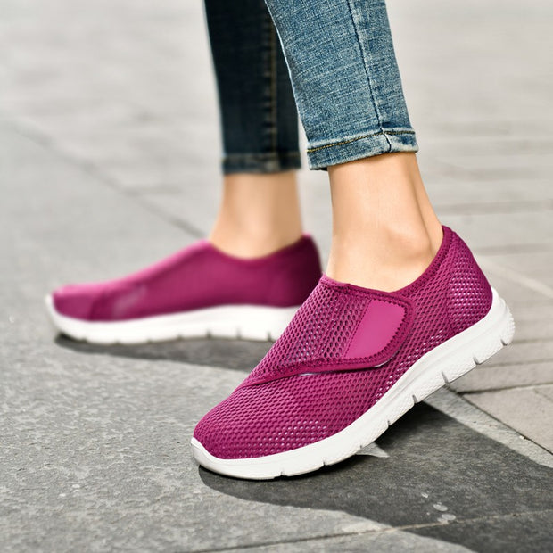 women's comfortable breathable elastic slip resistant velcro shoes