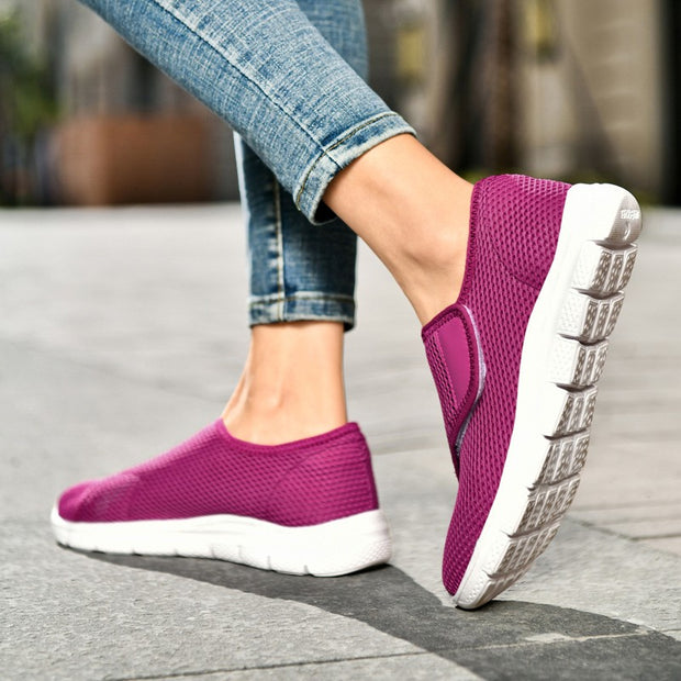 women's comfortable breathable elastic slip resistant velcro shoes