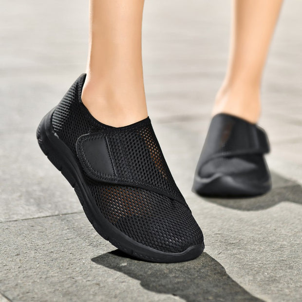 women's comfortable breathable elastic slip resistant velcro shoes