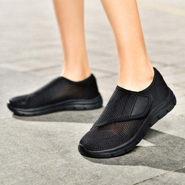 women's comfortable breathable elastic slip resistant velcro shoes