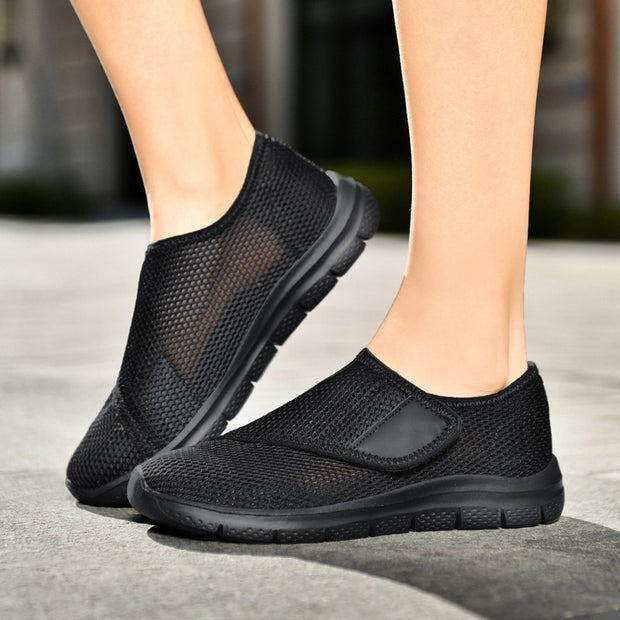 women's comfortable breathable elastic slip resistant velcro shoes