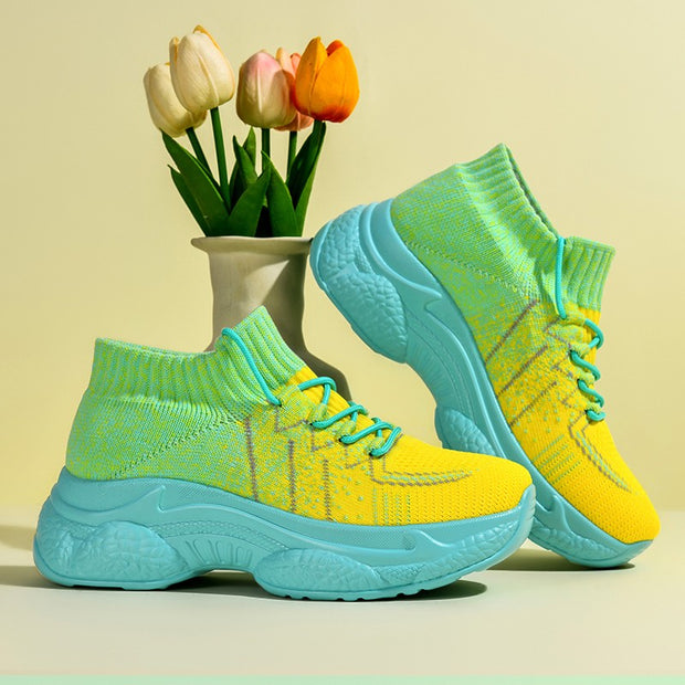 women's breathable comfortable elastic slip resistant casual shoes
