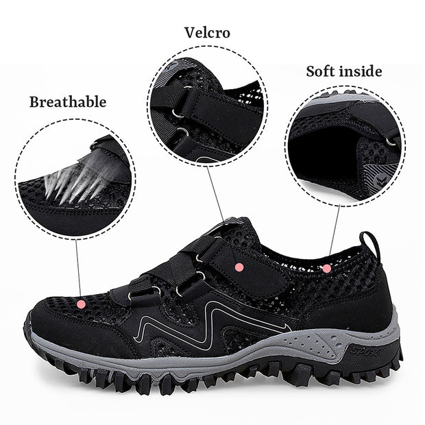 VARSKARC Men's Slip On Walking Sneakers Comfortable Hiking Shoes