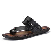 Men's Leisure Leather Platform Flip Flop Sandals
