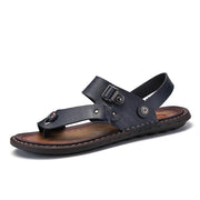 Men's Leisure Leather Platform Flip Flop Sandals