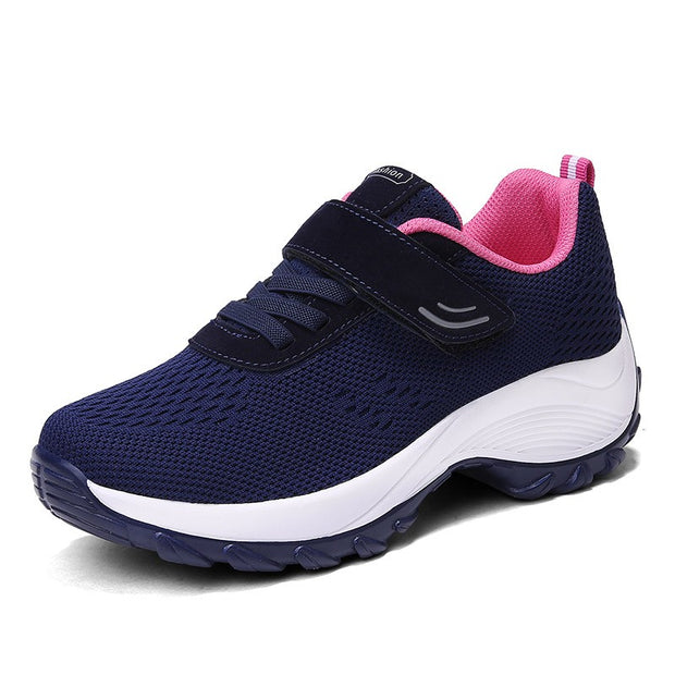 Women's Comfortable Woven Knit Sneakers  rubber