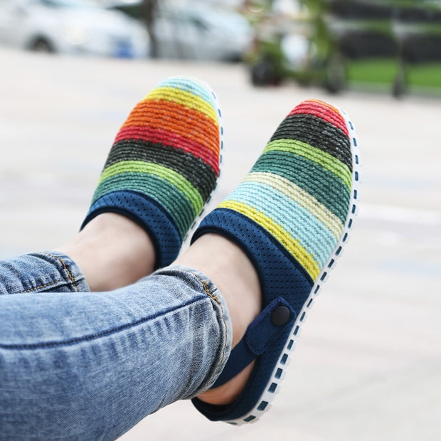 Women's stylish pretty knitted pretty slip-on sandals
