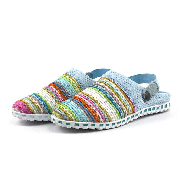 Women's stylish pretty knitted pretty slip-on sandals cl