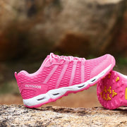 Women's breathable outdoor pink tennis hiking shoes