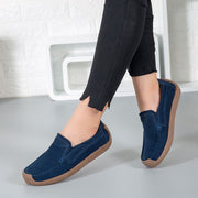 Women's vintage fashion leather flat slip-on loafers