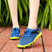 Women's hollowed-out breathable lightweight flat hiking sneakers