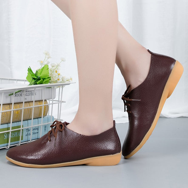Women's popular leather pretty dressy flat loafers