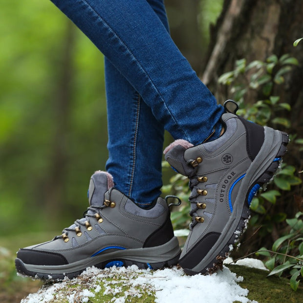 Women's winter fashion thermal suede outdoor hiking high top sneakers