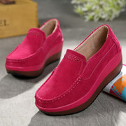 Women's platform leisure simple canvas walking slip-on loafers