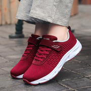 Women's platform cushion breathable buckle sneakers