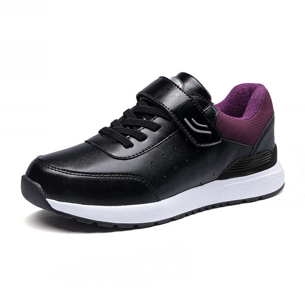 Women's platform leather quality buckle casual sneakers