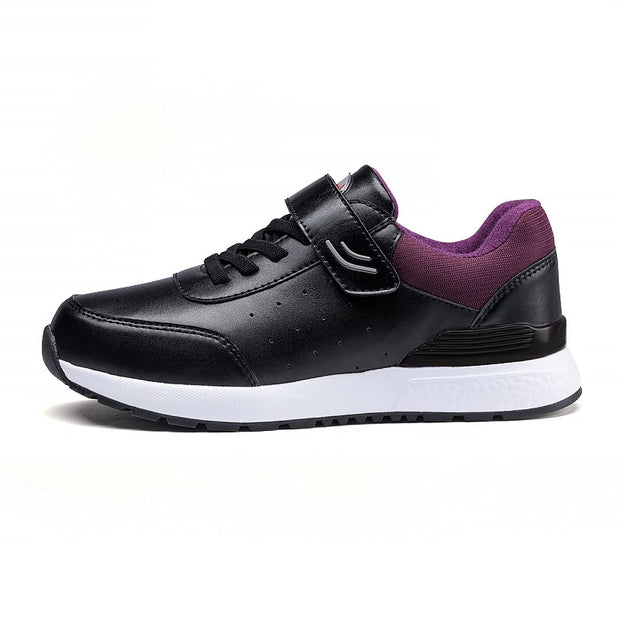 Women's platform leather quality buckle casual sneakers