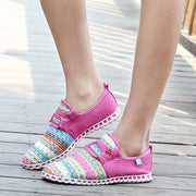 Women's summer breathable linen fabric fashion slip-on casual shoes