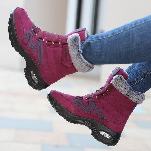 Women's thermal winter plush anti-skid suede boots