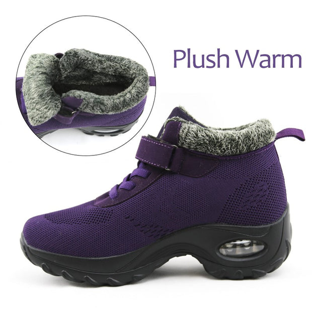 Women's winter thermal plush fashion joker velcro boots CL