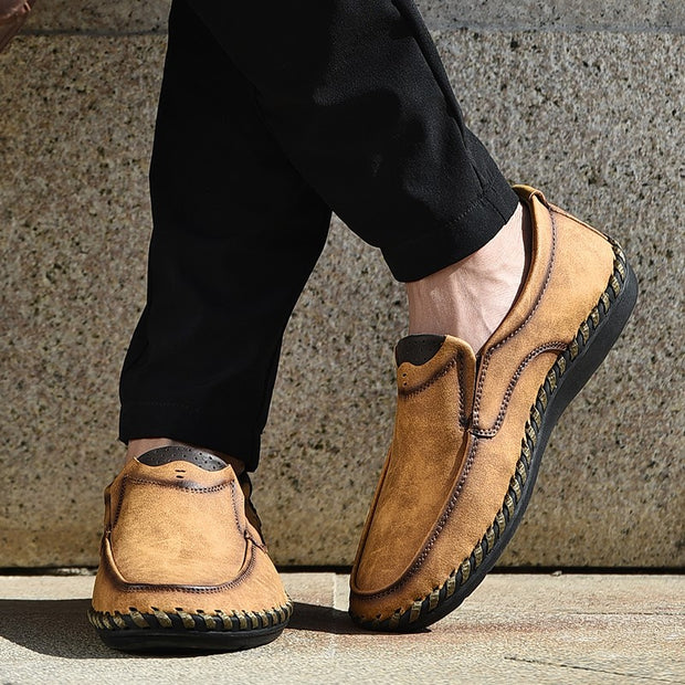 Man's vintage fashion joker leather leisure flat loafers