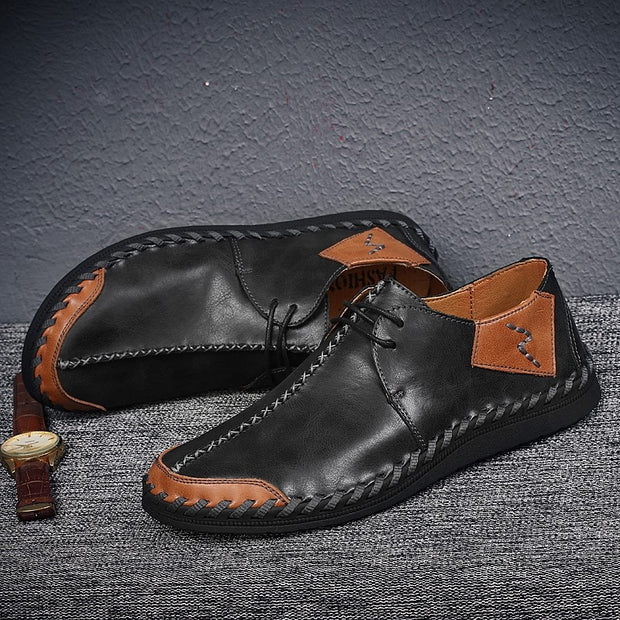 Man's vintage fashion joker leather flat leisure loafers