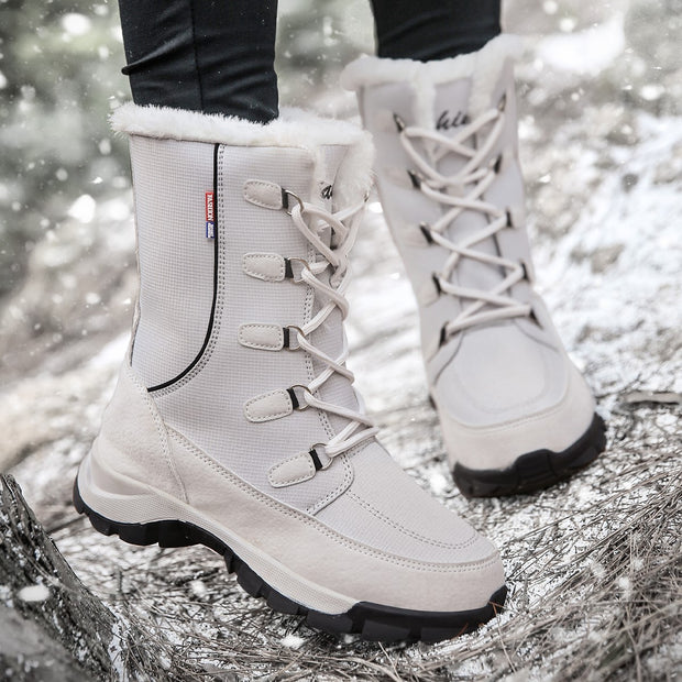 Women's pretty elegant winter thermal plush outdoor anti-skid boots