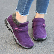 Women's winter thermal suede slip resistant slip-on hiking shoes