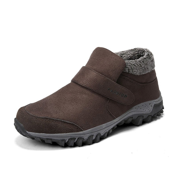 Man's winter thermal velvet suede slip resistant comfortable velcro slip-on leisure loafers CL