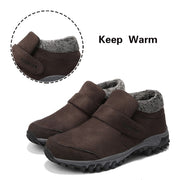 Man's winter thermal velvet suede slip resistant comfortable velcro slip-on leisure loafers