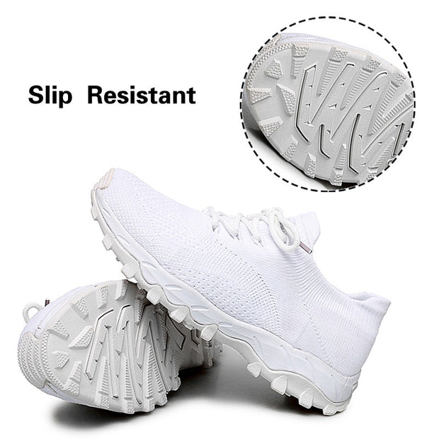 Man's breathable comfortable portable elastic tennis leisure flat sneakers