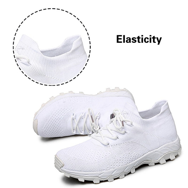 Man's breathable comfortable portable elastic tennis leisure flat sneakers