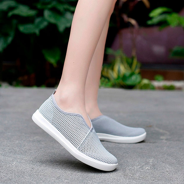 Women's breathable flat slip-on leisure tennis sneakers