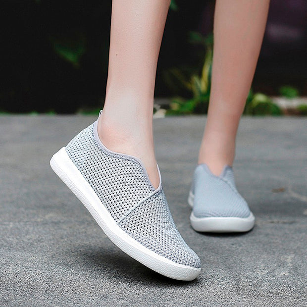 Women's breathable flat slip-on leisure tennis sneakers