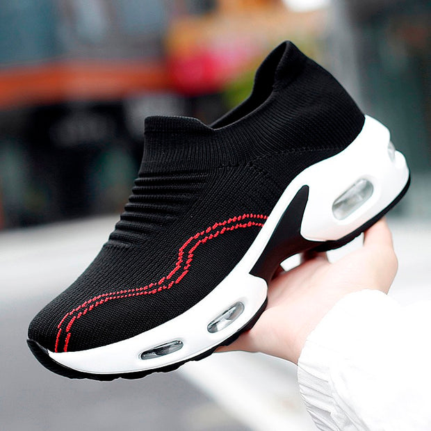 women's fashion trending air cushion elastic breathable running sneakers