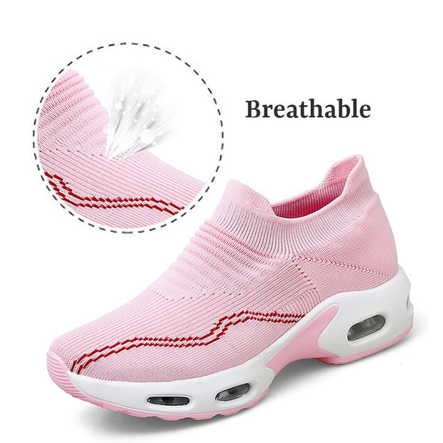 women's fashion trending air cushion elastic breathable running sneakers