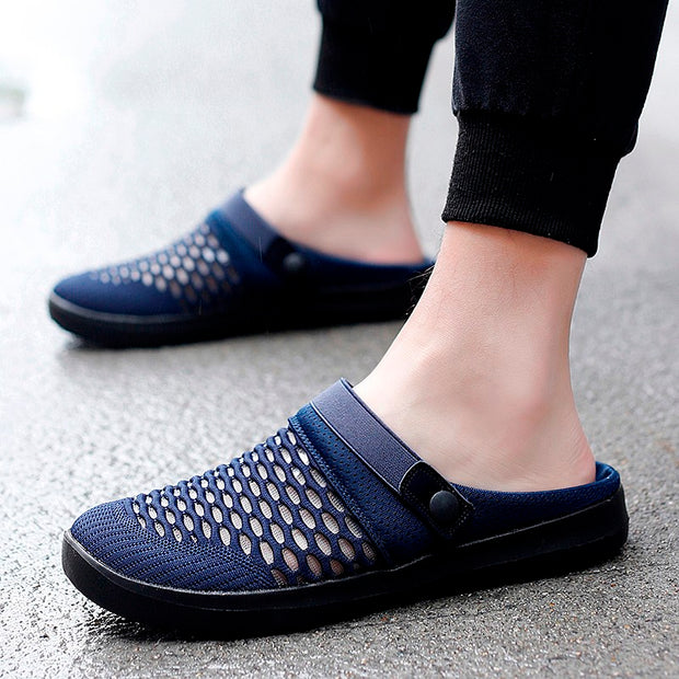 men's fashion joker summer breathable slip-on flat slippers