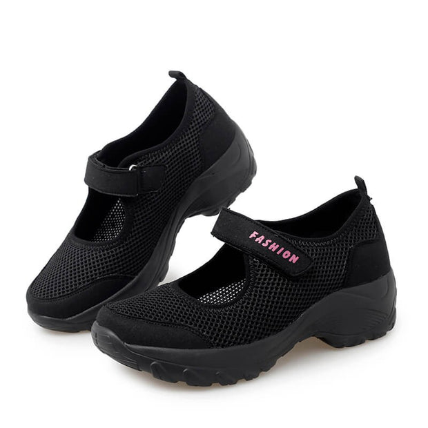 women's classic fashion elastic mesh breathable non-slip running sneakers rubber