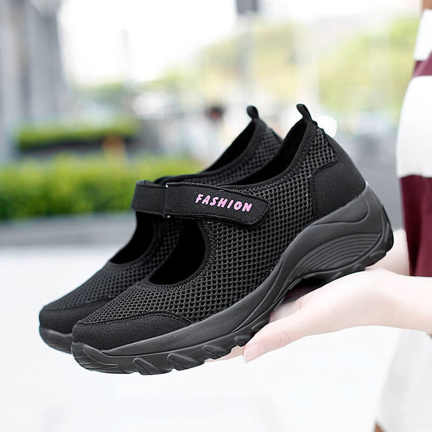 women's classic fashion elastic mesh breathable non-slip running sneakers rubber