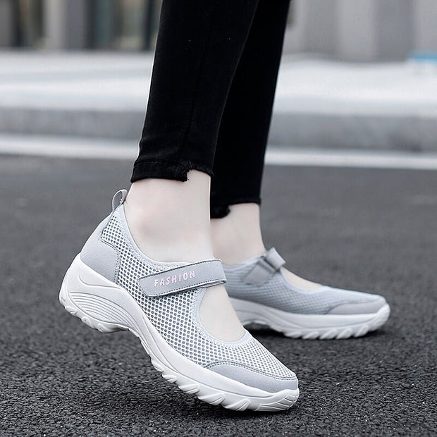 women's classic fashion elastic mesh breathable non-slip running sneakers