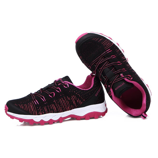 Women's flyknit fabric comfortable non-slip outdoor sports shoes