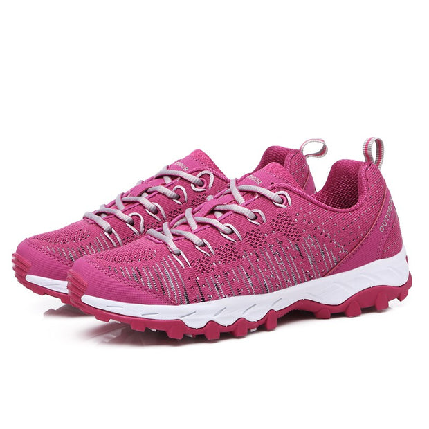 Women's flyknit fabric comfortable non-slip outdoor sports shoes CL