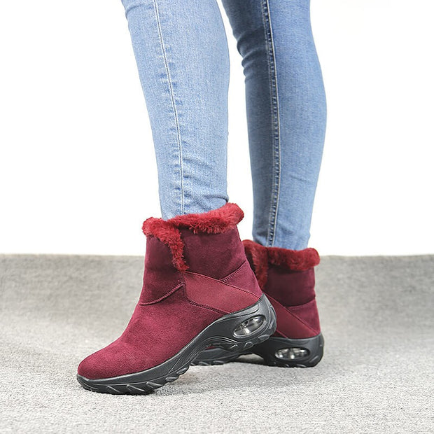 Women's winter thermal comfortable villi casual slip-on high top shoes