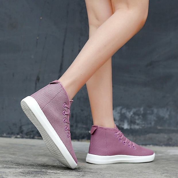 women's casual fashion flat breathable comfortable high top shoes