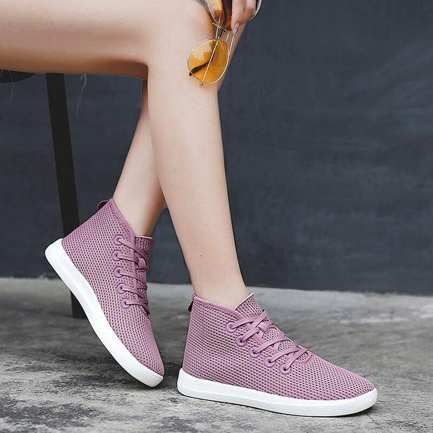 women's casual fashion flat breathable comfortable high top shoes