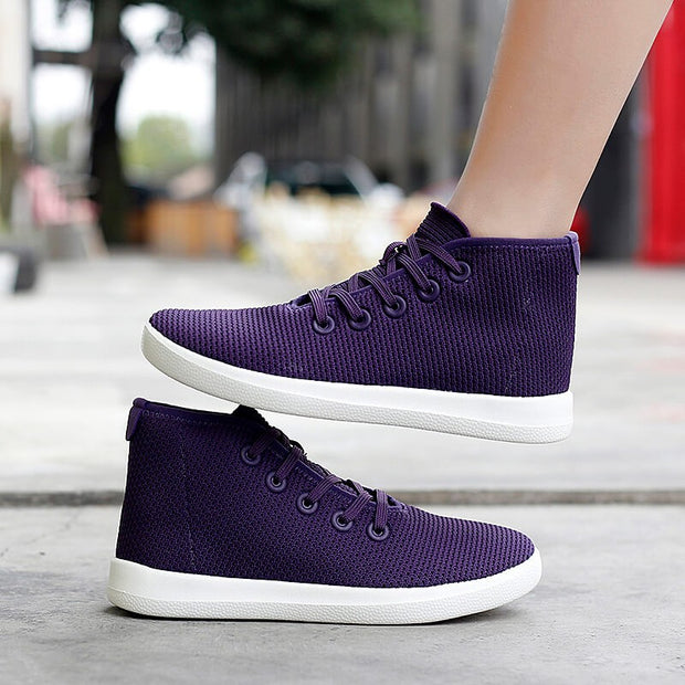 women's casual fashion flat breathable comfortable high top shoes