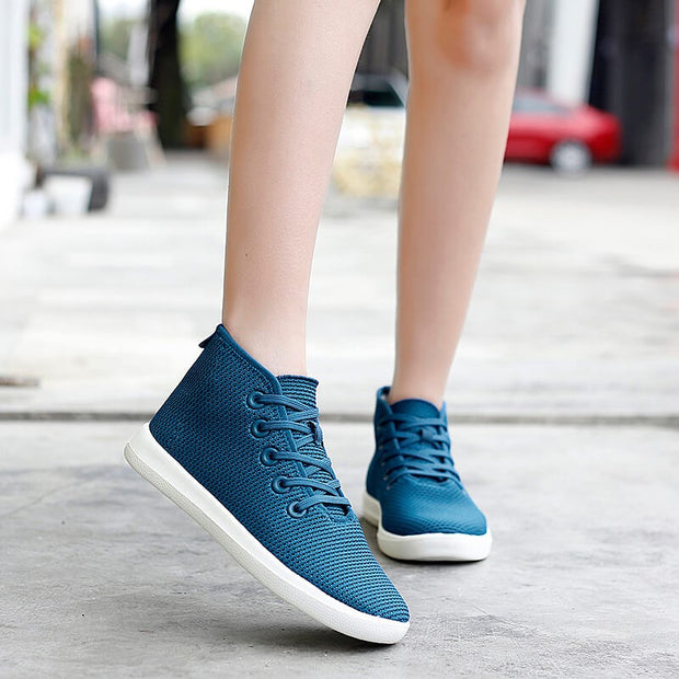 women's casual fashion flat breathable comfortable high top shoes