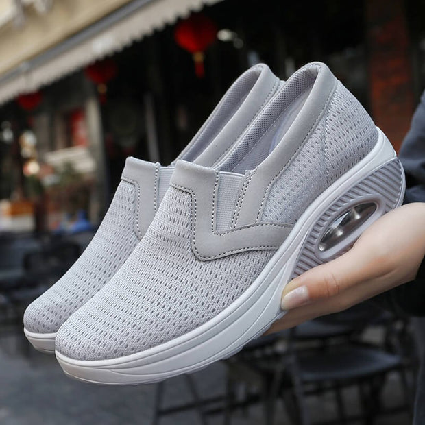 Women's street fashion air cushion elastic walking leisure shoes