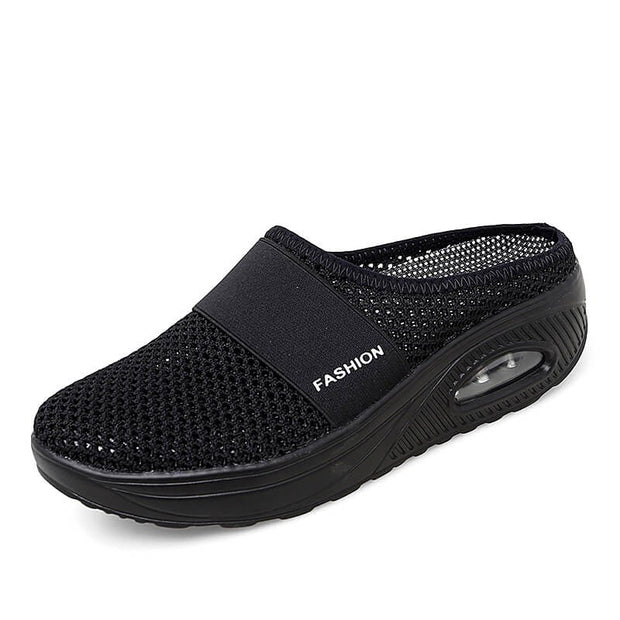 Women's breathable lightweight air cushion slip-on walking slippers CL